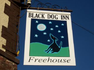 The Black Dog Inn pub sign